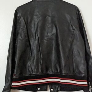 Levi's Black Bomber Jacket with Red and White Stripes
